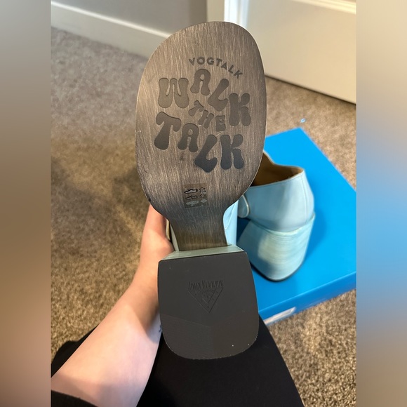 John Fluevog Laurie Platform Marie Jane in Blue - Picture 8 of 9